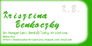 krisztina benkoczky business card